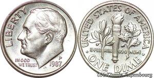 S5282 USA 1 Dime Roosevelt 1987 P UNC ! FDC - Faire Offre