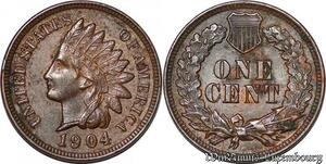 S5292 USA 1 Cent Indian 1904 Superbe AU !- Faire Offre