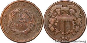 S5296 USA 2 Cents Large Motto 1864 - Faire Offre