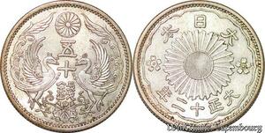 S5350 Japon 50 Sen 1926-1989 An 9 1934 Argent Silver AU !- Faire Offre
