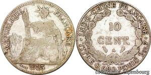 S5351 Indochine Francaise 10 Cent A Paris 1925 Argent Silver - Faire Offre