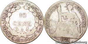 S5352 Indochine Francaise 10 Cent A Paris 1923 Argent Silver - Faire Offre