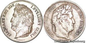 S5432 Rare France 5 Francs Louis-Philippe 1830-1848 frappe incuse Silver >M offer