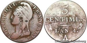 S5435 France 5 Centimes République Francaise L'an 4 A Paris - Faire Offre