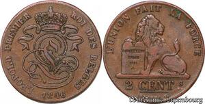 S5478 Belgium 2 Centimes Léopold I 1846 ->Faire Offre