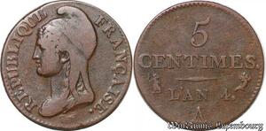 S5515 France 5 Centimes Dupré An 4 A Paris - Faire Offre