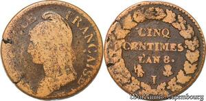 S5518 France 5 Centimes Dupré An 8 I Limoges 1800 -&gt; Faire offre