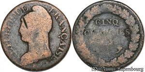 S5532 Rare France 5 Centimes Dupré Refrappe du Décime ? - Faire Offre