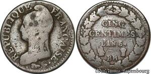 S5533 Rare France 5 Centimes Dupré An 6/5 BB Strasbourg - Faire Offre