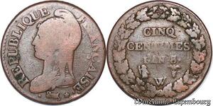 S5541 Rare France 5 Centimes Dupré An 8/6 W Lille - Faire Offre