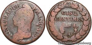 S5544 France 5 Centimes Dupré An 5 A Paris - Faire Offre
