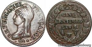 S5555 Rare France 5 Centimes Dupré An 5 W Superbe ! - Faire Offre