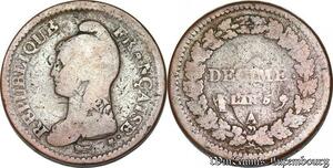 S5569 Rare France 1 Décime Dupré Refrappe 2 Décime Duprés An 5 A Paris - Faire Offre