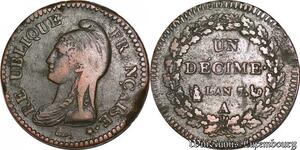 S5574 Rare France 1 Décime Dupré An 7/5 A Paris - Faire Offre