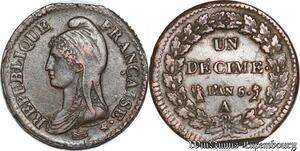 S5577 Rare France 1 Décime Dupré An 5 A Paris absolument Superbe - Faire Offre