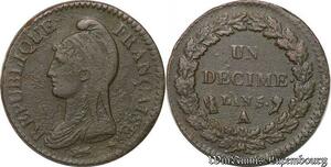 S5581 Rare France 1 Décime Dupré An 5 A Paris - Faire Offre