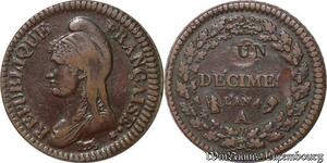 S5592 Rare France 1 Décime Dupré Modification 2 Décime An 4 A Paris - Faire Offre