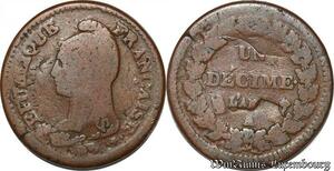 S5593 Rare France 1 Décime Dupré Refrappe 2 Décimes Dupré An A Paris - Faire Offre