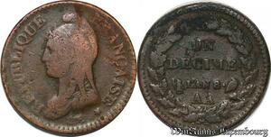 S5595 Rare France 1 Décime Dupré An 8 AA Metz - Faire Offre