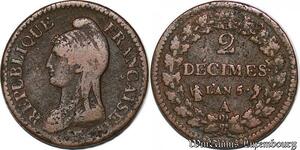 S5600 Rare France 2 Décimes Dupré An 5 A Paris - Faire Offre