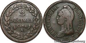 S5611 Rare 2 Décimes Dupré An 4 A Paris Superbe - Faire Offre