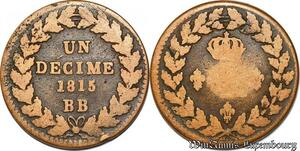 S5624 Rare France 1 Décime à l&#039;L couronnée 1815 BB sans points - Faire Offre