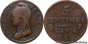 S5649 France 5 Centimes Dupré An 4 A Paris - Faire Offre
