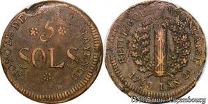 S5658 Rare France Convention 5 Sols Siege de Mayence 1793 An 2 - Faire Offre