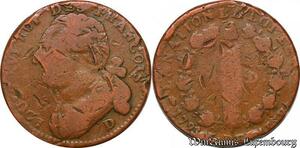 S5665 Rare Constitution 12 Deniers Louis XVI 1793/1 D Lyon An 5/3 François