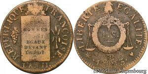 S5682 Rare France Convention 1 Sol aux Balances 1793 BB Strasbourg - Faire Offre