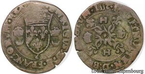 S5698 Rare France Fauté Douzain Croissant Date inversé 1552 (2 inversé)