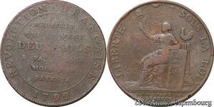 S5722 France Constitution 1791-1792 Monneron de 2 sols à la liberté 1792 An IV