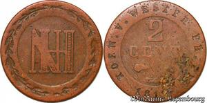 S5736 Westphalie 2 Centimes 1812 HN Jérôme Napoléon Cassel Tioler ->Faire Offre
