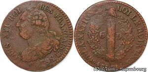 S5752 Rare Constitution 6 Deniers Louis XVI 1792 BB Strasbourg - Faire Offre