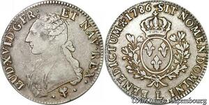 S5757 Rare Ecu Louis XVI 1786 L Bayonne Argent Silver - Faire Offre