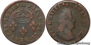 S5783 Rare 2 Deniers Louis XIV 1699 BB Strasbourg - Faire Offre