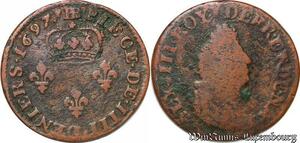 S5802 4 Deniers Louis XIV 1697 BB Strasbourg - Faire Offre