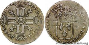 S5810 Rare Louis XIV le Roi Soleil Quinzain aux huit L 1693 M Toulouse