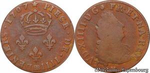 S5811 4 Deniers Louis XIV 1707 BB Strasbourg - Faire Offre