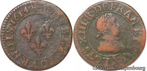S5826 Louis XIII Double tournois 1614 - Faire Offre