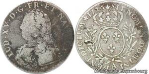 S5842 1/10 ecu Louis XV aux branches d'olivIs 1726 A Paris Silver