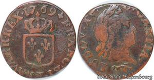 S5844 Liard à la vieille tête Louis XV 1769 CC Besancon - Faire Offre