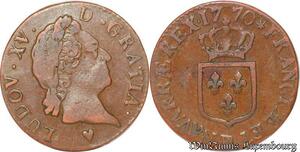 S5847 Rare Louis XV Sol vieille tête 1770 BB Strasbourg - Faire Offre