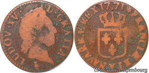 S5853 France 1/2 Sol Louis XV vieille tête 1771 V Troyes ->Faire Offre