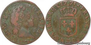 S5855 France 1/2 Sol Louis XV vieille tête 1771 CC Besancon - Faire Offre