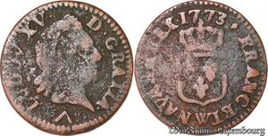 S5865 Liard Louis XV vieille tête 1773 BB Strasbourg - Faire Offre