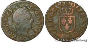 S5866 Liard Louis XV vieille tête 1770 AA Metz - Faire Offre