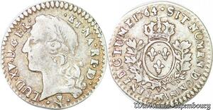 S5867 Rare 1/20 Ecu Louis XV Vingtième 1764 Pau Argent Silver - Faire Offre