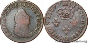 S5892 4 Deniers Louis XIV 1697 BB Strasbourg - Faire Offre