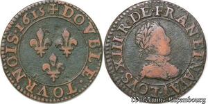 S5900 Louis XIII Double tournois, type 1 1615 A Paris Moulin du Louvre